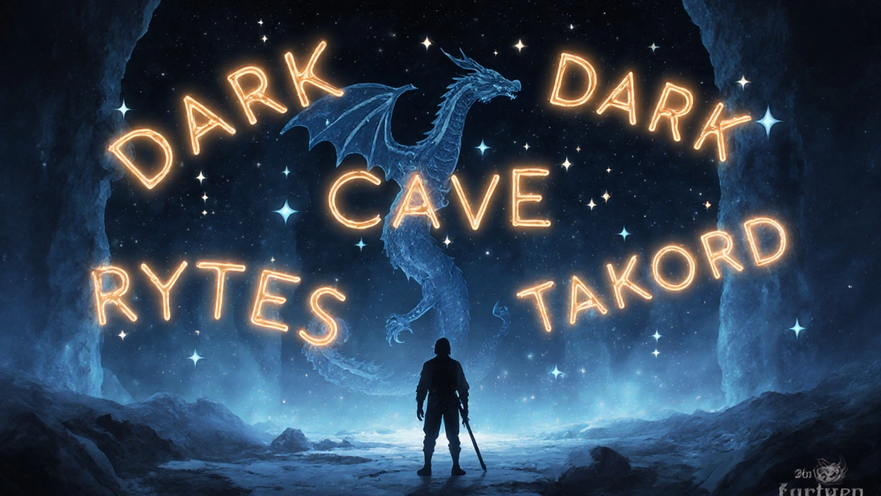 Фантастический мир, созданный из светящихся текстовых команд, парящих в космосе.