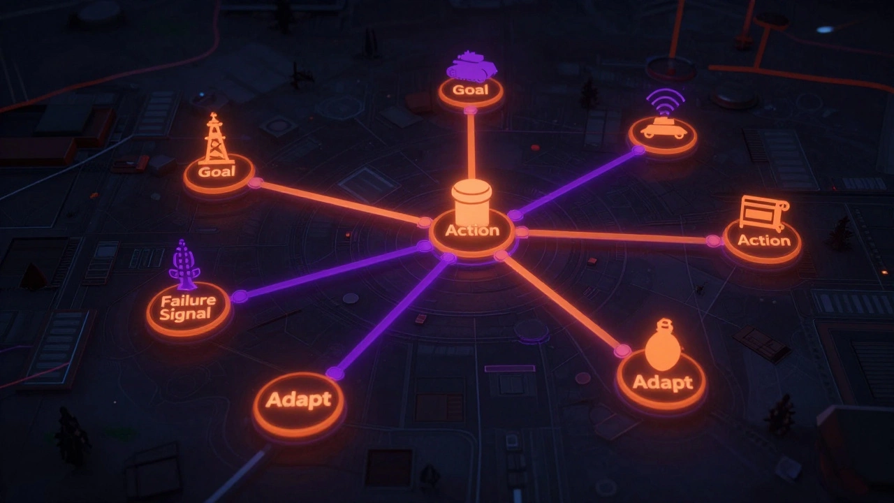 Абстрактная карта стратегии с путями и узлами, символизирующими адаптацию в игре.