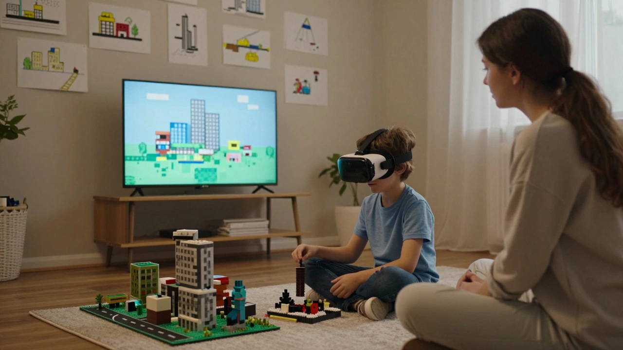 Ребёнок с аутизмом строит город в Minecraft во время терапии в Новосибирске.